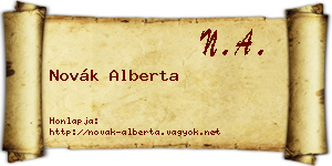 Novák Alberta névjegykártya